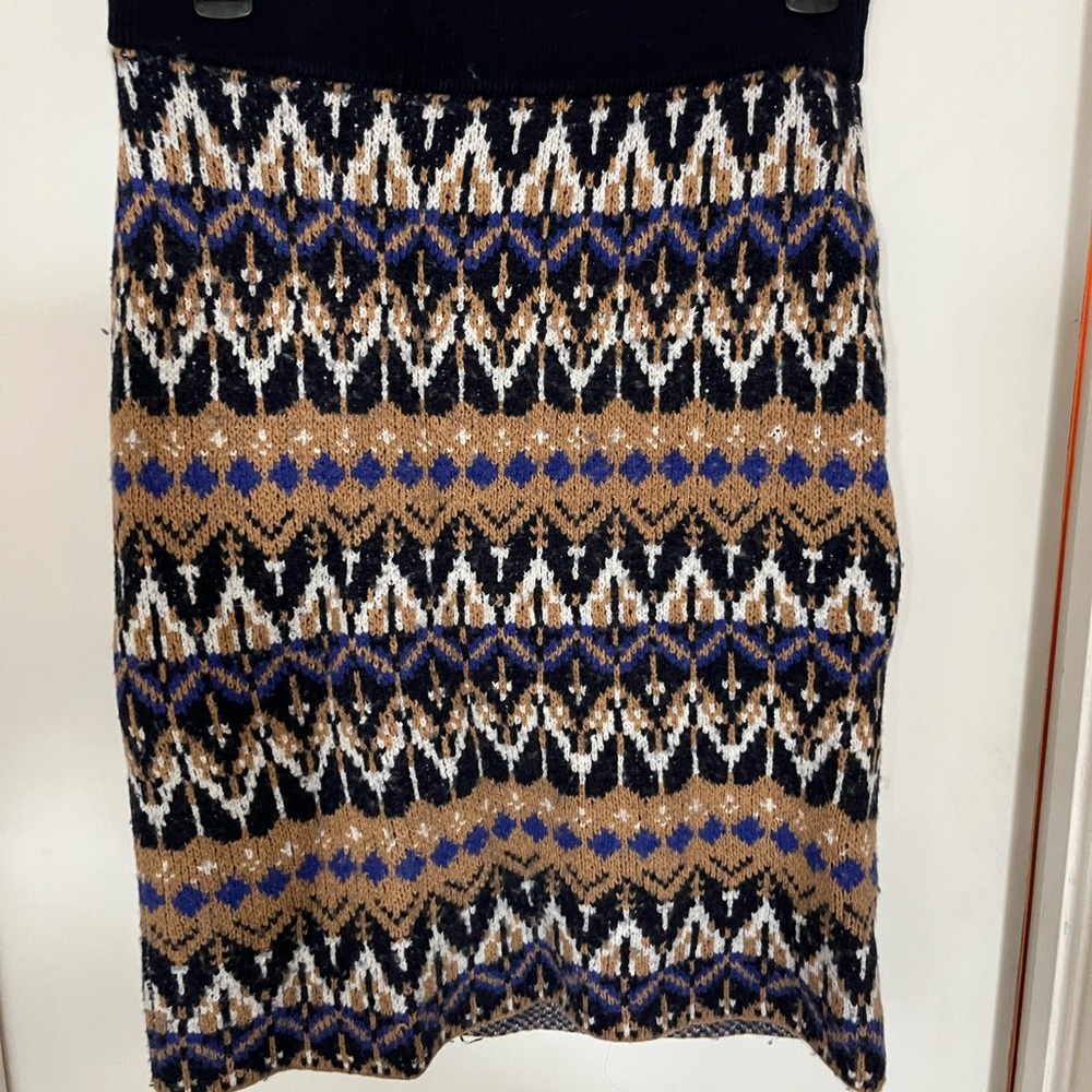 By Anthropologie Patterned Pencil Sweater Skirt Medium